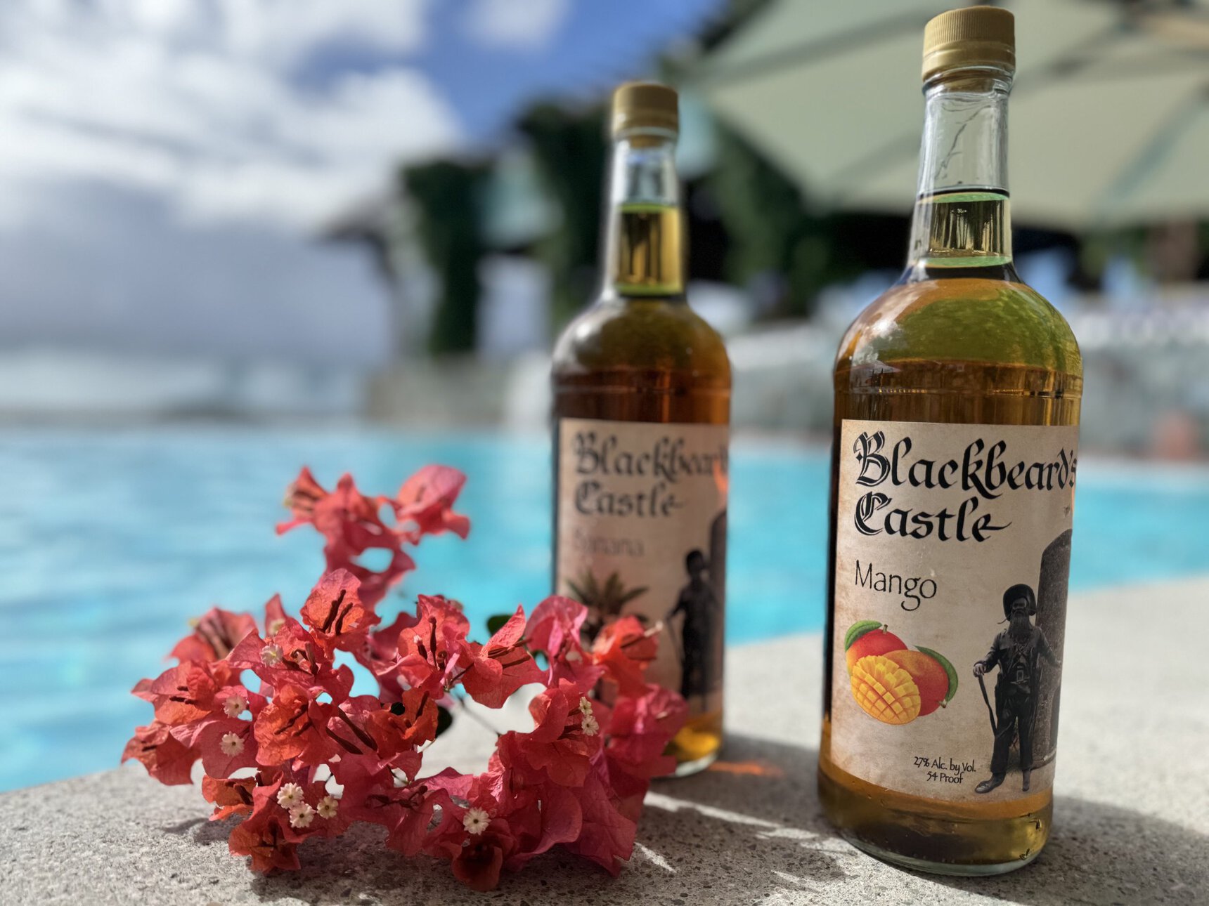 Mango cocktail at Jolly Roger's pool bar, Blackbeard's Castle