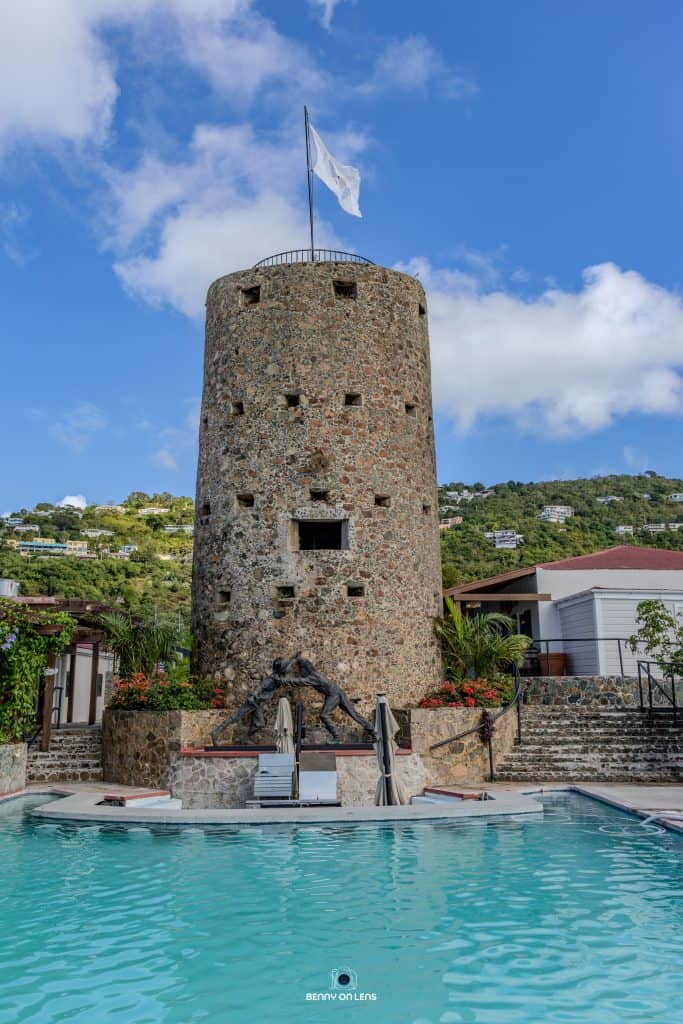 Historic Blackbeard's Castle Tower at St. Thomas, US Virgin Islands.