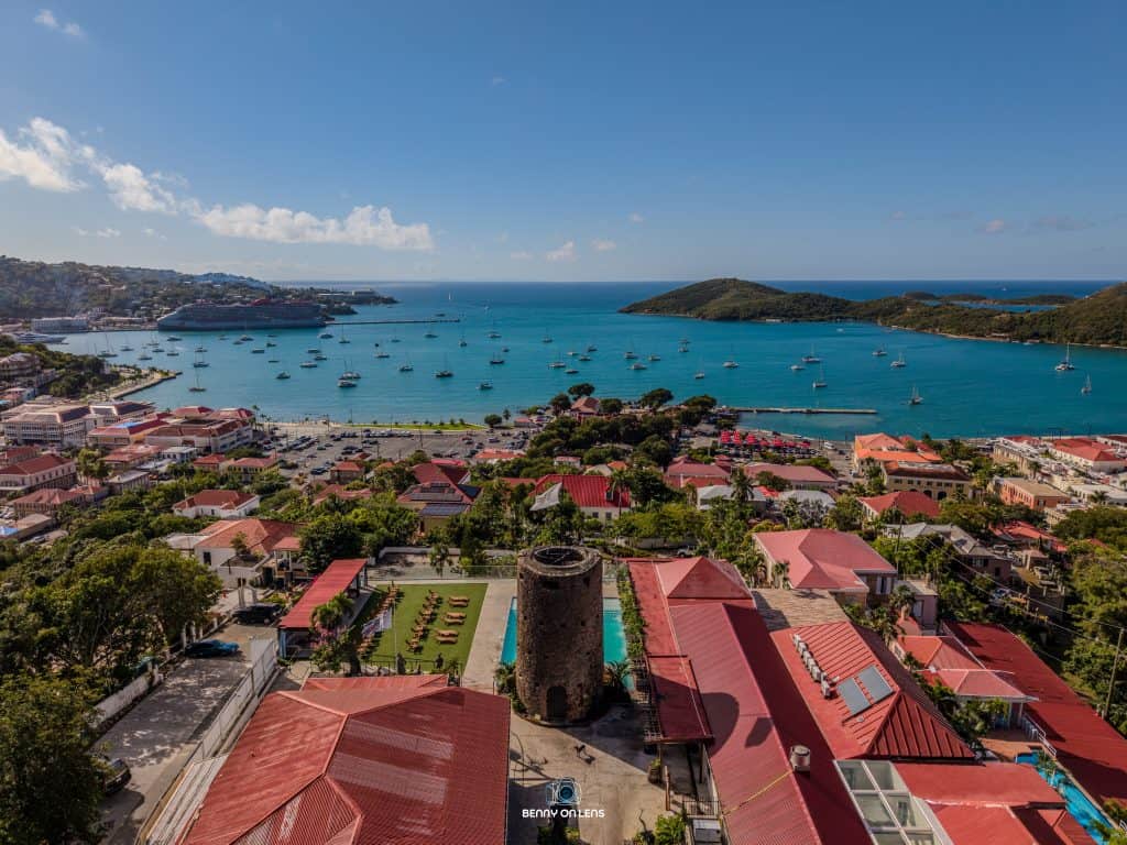 Charlotte Amalie harbor view from Blackbeard's Castle — things to do in Charlotte Amalie cruise port, St. Thomas