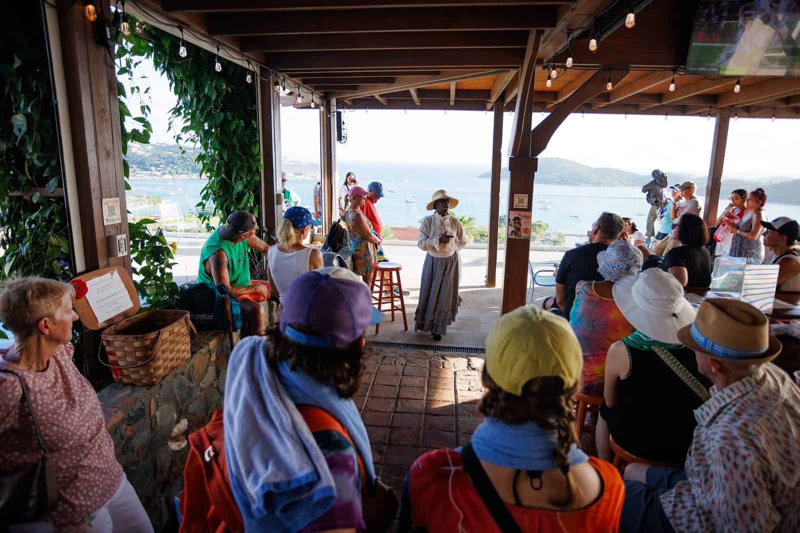 Poolside bar at Jolly Roger's above Charlotte Amalie, an easy add-on to any of these St. Thomas excursions
