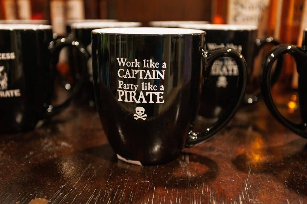 Souvenir pirate mug at the Blackbeard's Castle gift shop